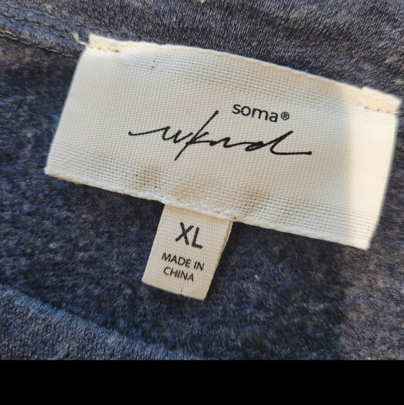 Soma Weekend Womens SZ XL Soft Boatneck, long sleeve w/elastic at wrists, Top - Picture 2 of 9